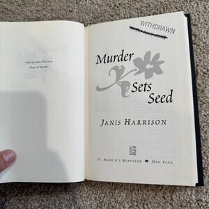 Murder Sets Seed by Janis Harrison Hardback Bretta Solomon Gardening Mysteries